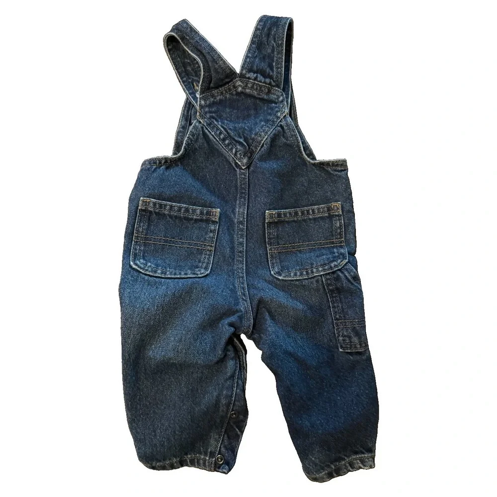 Vintage Old Navy Workwear Denim Baby Overalls 6-12m Retro Classic Basic Y2K